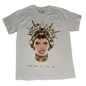 Beyonce II Hands II Heaven Tee M White Cowboy Carter Tour‎ 2025 Merch NEW *flaw